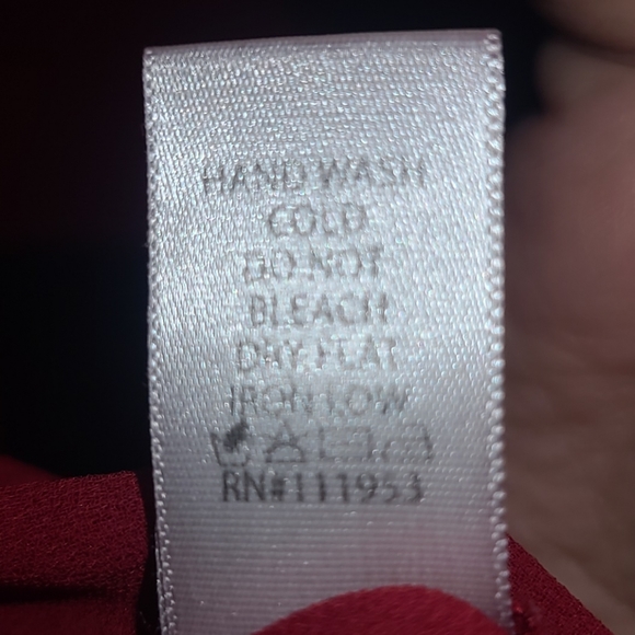 Large Red Long Sleeve Blouse - Picture 4 of 5